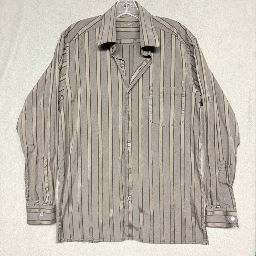 Emenegildo Zegna Button Up Shirt men Sz L Classic Business Stripe